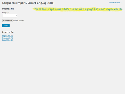 Languages page small screenshoot
